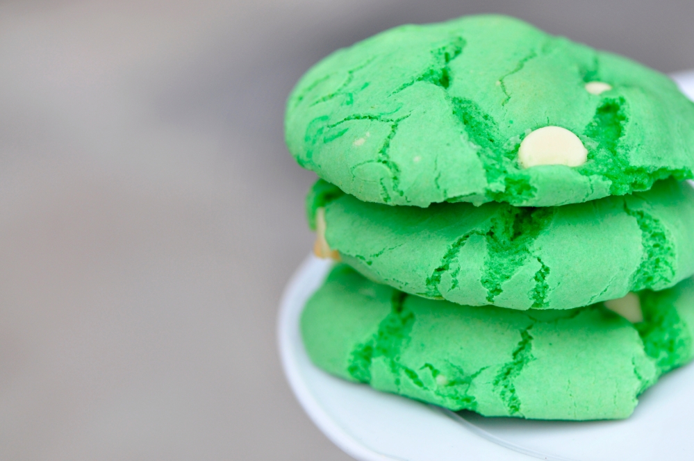 Green Cake Batter Cookies
