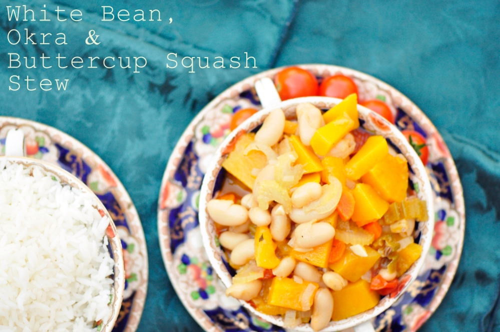 White Bean, Okra and Buttercup Squash Stew